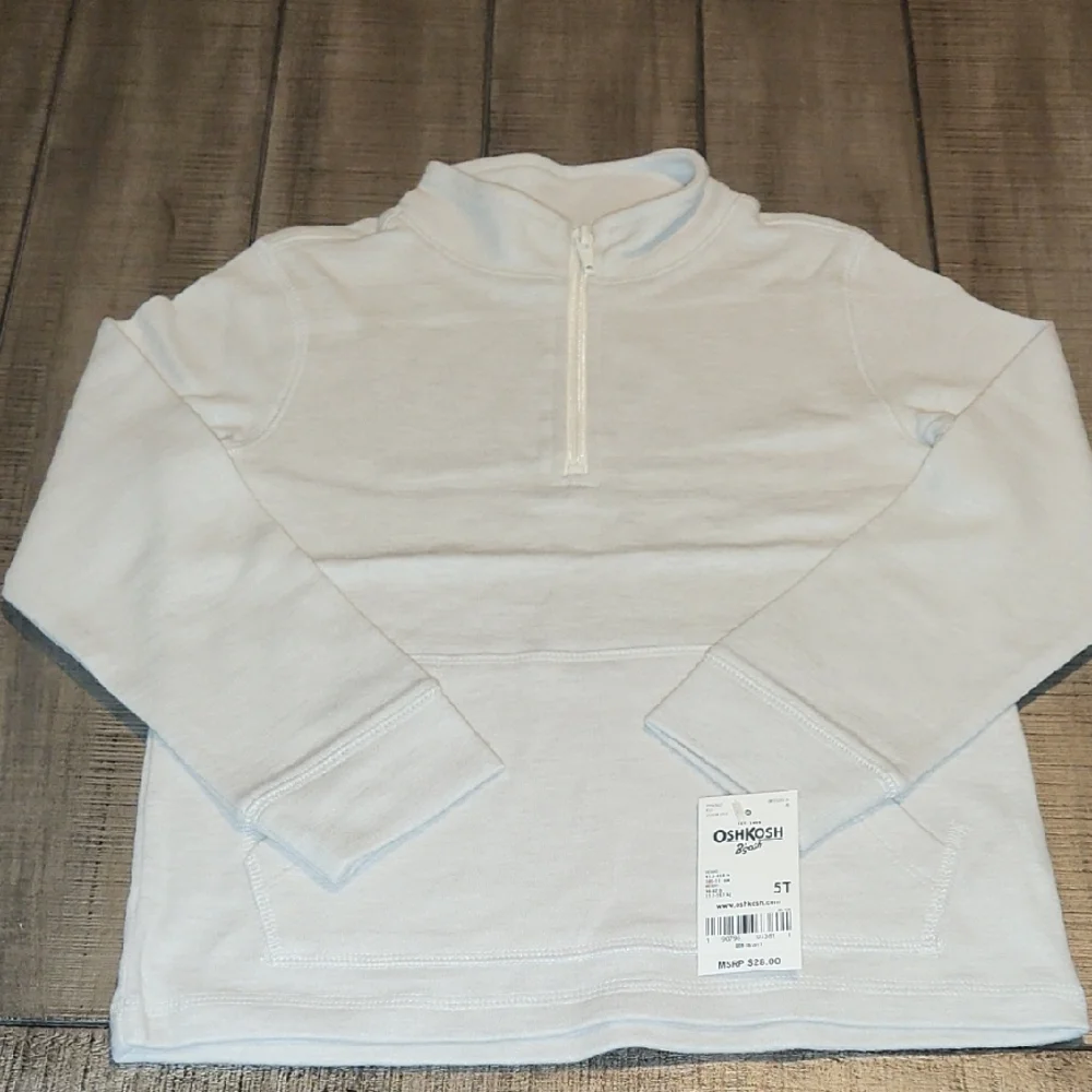 NWT OshKosh White/Cream Quarter-Zip Pullover